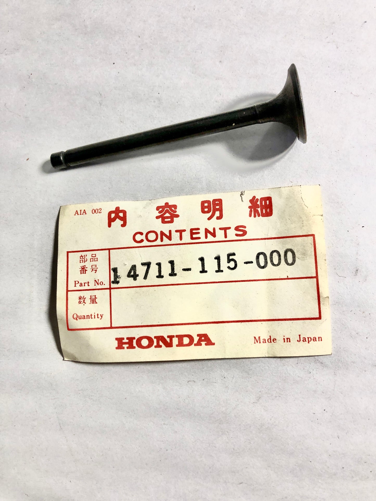 HONDA-XR50M-VALVE,INLET