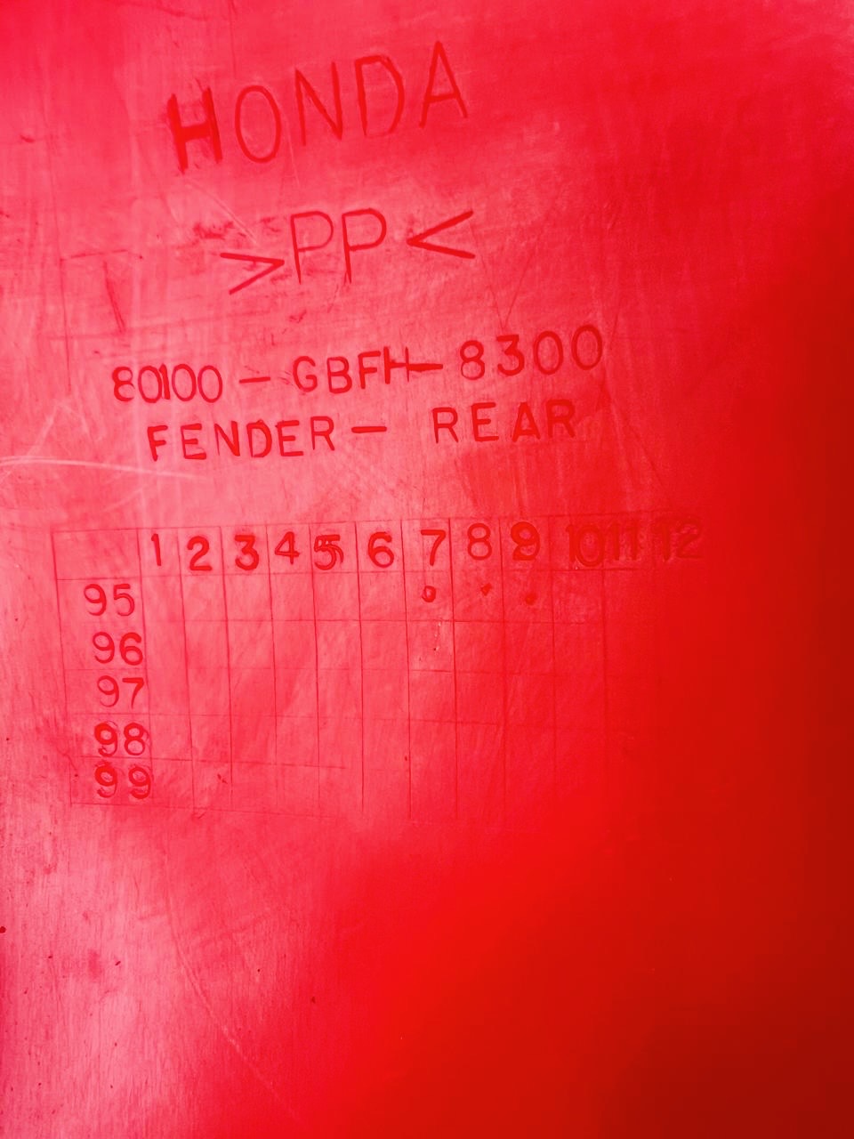 HONDA CR80 REAR FENDER